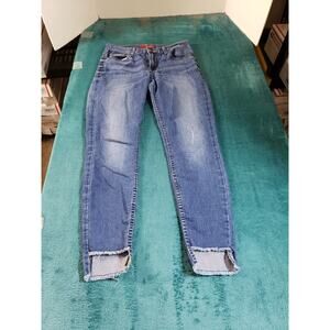 Guess Jeans Size 27 Womens Blue Stretch Pants Denim Ladies Mid Rise Ankle